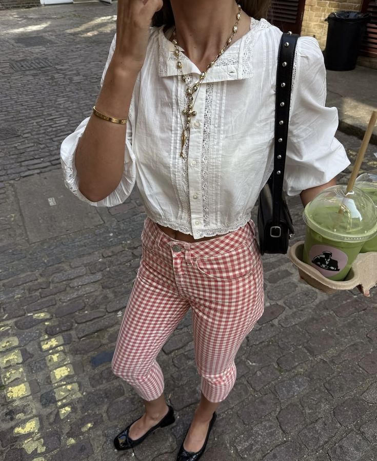 Look avec pantacourt vichy